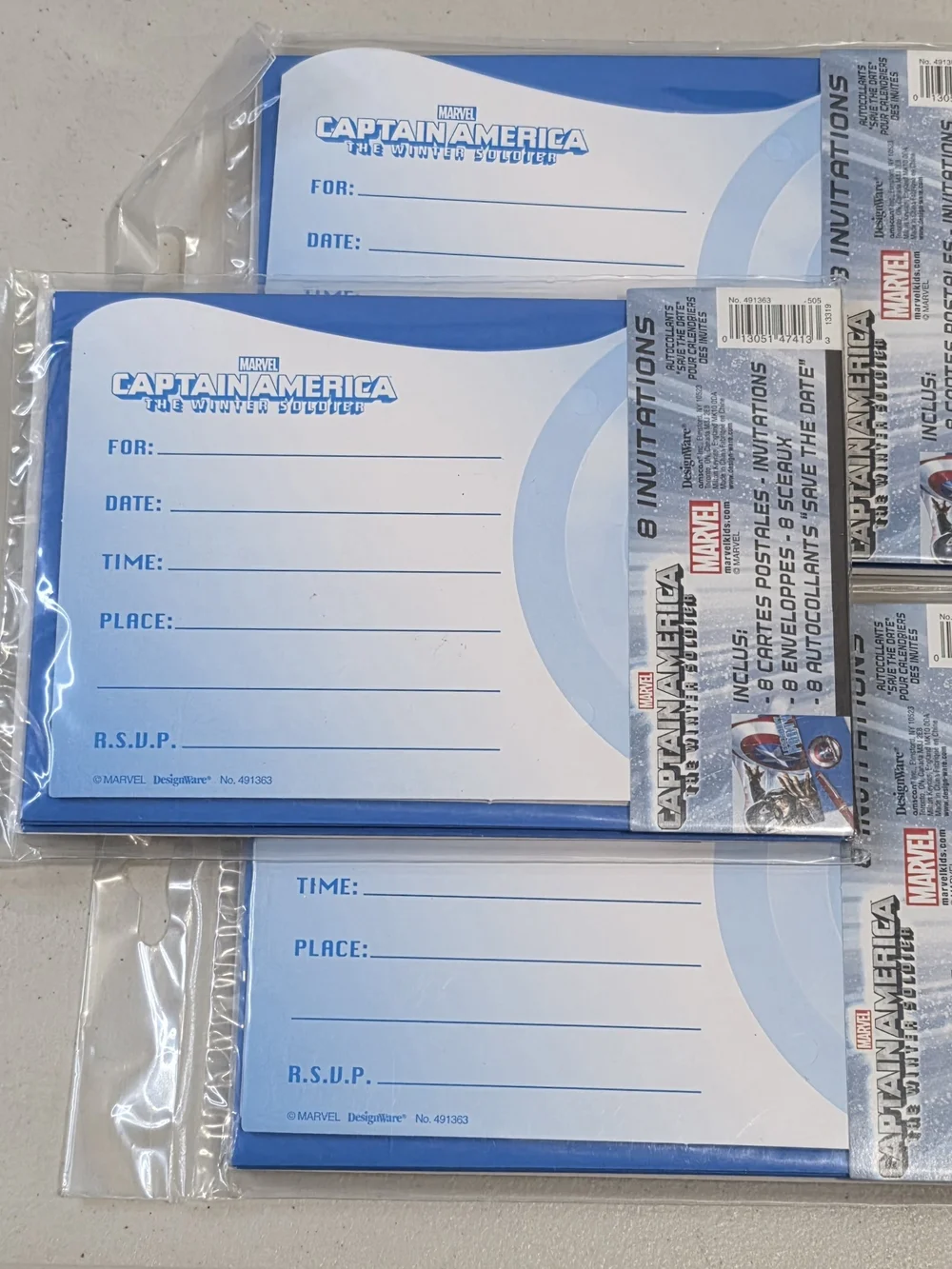 24 lot Marvel Captain America Party or Birthday Invitations Save the Date NEW